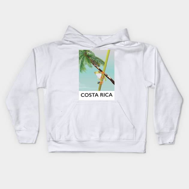 Costa Rica Travel poster Kids Hoodie by nickemporium1